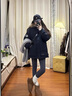 舒芳蝶（shufangdie）棉服女2025冬季新款大毛领派克服羽绒棉衣韩版休闲设计感棉袄外套 藏青色 M 实拍图