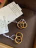 周六福简约足金999黄金耳圈耳环女生日礼物计价AA090923 一对 约1g 实拍图