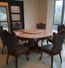 榕玉 乌金木高端欧式别墅家具饭桌天然大理石圆餐桌椅组合 乌金木别墅款实木餐桌 实拍图