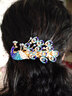 火之灵发夹成人头饰优雅孔雀头花饰品发饰淑女百搭女士顶夹横夹发卡夹子 蓝色 实拍图