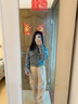 乐町复古休闲工装口袋牛仔外套女2024春季新款落肩宽松夹克上衣 深牛仔蓝（现货） XS 实拍图