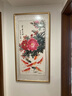 迅典（XUNDIAN）九鱼图玄关装饰画国画纯手绘花鸟挂画客厅入户走廊过道竖版风景画 富贵有余 实木带框63*123厘米 实拍图