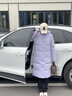 FILA斐乐官方女士长款羽绒服冬季休闲简约连帽加厚大衣女装外套 薰衣草浅紫-PU M 165/84A 实拍图