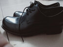 VQGT 春季头层牛皮商务正装大头皮鞋圆头英伦手工男鞋厚底耐磨增高 黑色手工鞋跟   偏大一码 39 实拍图