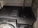 四季沐歌 太空铝洗衣机一体柜阳台伴侣卫生间洗手洗漱台盆带洗衣槽搓板 110CM(右盆)铁灰石-灰盆 实拍图