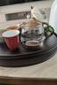 班意 公道杯 公杯分茶器 分茶匀杯茶海200ML纯手工高硼硅耐热玻璃 迷你小巧花海(200ML)绿 实拍图