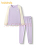 巴拉巴拉儿童秋衣秋裤男女童内衣套装秋冬季小童中大童打底棉毛衫宝宝睡衣 白紫色调00317 110 实拍图