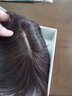 迈威格丝假发片女遮头顶白发神器蓬松高档真发直发秃顶补发片刘海真人发丝 深棕色仿真分缝12*14长25cm 实拍图
