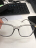 酷视明（KUSHIMING） 复古黑框超大眼镜男日系方形大胖圆脸显瘦素颜女近视可配度数 透灰色 防蓝光护目镜无度数【镜盒镜布】 实拍图