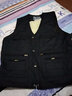 烈焰战队马甲男士中老年冬季加长绒加厚多口袋棉马夹背心爸爸装内穿棉坎肩 黑色（卷毛款马甲） XXXL（建议150-160斤） 实拍图