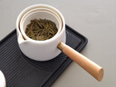 叁旬转转泡旋转自动泡茶壶功夫茶具套装旅行家用简约陶瓷懒人泡茶神器 转转泡泡茶器(禅风白)+2个茶杯 实拍图
