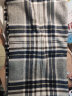 MUJI 羊毛披巾 围巾 围脖冬季 保暖披肩 围巾 灰色格纹60×200cm 实拍图
