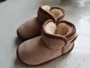 B.Duck小黄鸭童鞋男童棉靴宝宝长毛绒加厚短靴小童大棉鞋6803卡其棕26 实拍图