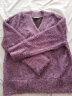 COCOBELLA蓬松泰迪卷V领毛衣女宽松休闲保暖毛绒气质针织衫MZ528 紫色 M 晒单实拍图
