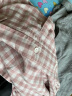 无印良品（MUJI）女式无侧缝双层纱织睡衣纯棉全棉FDA20C2S女士家居服套装睡衣长袖 粉红色格纹 S-M(160/84A) 实拍图