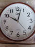 康巴丝（Compas）挂钟 创意简约钟表客厅石英钟表挂墙时钟 c2855 咖木色 26cm直径 实拍图