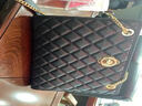 红谷包包女包2025春夏新款时尚大气菱格真皮单肩包牛皮链条手提斜挎包 漆黑 实拍图