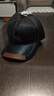 啄木鸟  帽子男冬头层牛皮老人棒球帽真皮男士真皮鸭舌帽保暖中老年帽 头层牛皮黑色 实拍图