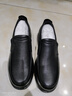老人头（LAORENTOU）皮鞋男秋冬商务休闲鞋牛皮套脚耐滑圆头鞋 260278 黑加绒 43 实拍图
