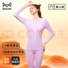 猫人（MiiOW）女士保暖内衣纯棉秋衣裤圆领磨毛母婴级一等品莱卡婴儿棉套装 实拍图