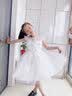 小咔衣浓女童生日公主裙蓬蓬纱儿童主持人晚礼服花童婚礼小女孩钢琴演出服 白色804B3短款 140 实拍图