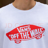 VANS范斯官方 男女情侣短袖T恤夏季滑板LOGO经典款红白出游好物 白色/红色 L 实拍图