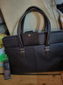 北狐真皮男士手提包手拿头层牛皮大容量包包纯皮商务简约单肩斜挎包休 棕色1803纯皮 实拍图