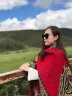 朗琦威尊民族风空调房披肩女加厚围巾西藏旅游斗篷式披肩两用外搭潮外搭 腰果花红色 60-80cm 晒单实拍图