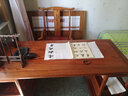 崇城新中式书桌实木榆木书画桌画案简约中式书法桌家用书房毛笔写字桌 130*65*80单桌配官帽椅 实拍图