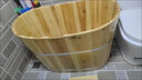 倾山空 木桶浴桶泡澡桶浴i盆实木沐浴桶成人木制木浴i缸小户型浴室圆形 原木色100长(无盖) 实拍图