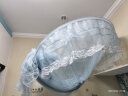 北极绒（Beijirong） 吊顶蚊帐圆顶免安装欧式家用上下床通用子母床纱帐1.5米公主风 蓝灰 0.9-1.2米床通用(直径1.2米) 实拍图