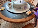 慕凰风语 餐桌 新中式全实木餐桌椅组合大理石圆形饭桌带转盘家用岩板大圆桌 黑紫色 1.2米单桌（配0.8米转盘） 实拍图