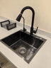 松鲸 厨房水槽大单槽台下盆手工不锈钢洗菜盆一体盆洗菜池洗碗淘菜盆 E套餐-配冷热抽拉龙头+净水龙头 三孔单槽-50*45cm 实拍图