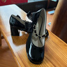 达芙妮（DAPHNE）法式玛丽珍鞋2024新款纯欲高跟鞋粗跟中跟单鞋伴娘婚鞋休闲女鞋 黑色 6.5CM 39 标准码 实拍图