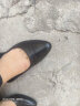 红蜻蜓单鞋女粗跟浅口女鞋中跟通勤风套脚鞋子女增高显瘦皮鞋 WTB435931 晒单实拍图