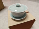龙泉青瓷哥窑冰裂三才盖碗手工陶瓷功夫茶具喝茶碗手抓泡茶碗耐高温冲茶器 弟窑粉青-礼盒装 实拍图