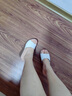 百林猴拖鞋女外穿夏夏季软皮时尚一字拖厚底高跟坡跟女士大码防滑凉拖鞋 白色 37 实拍图