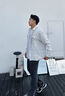 杰克·琼斯（JACK&JONES）春秋新款宽松翻领格纹花呢潮流百搭小香风外套长袖衬衫夹克男款 石灰花灰G01 常规 M 实拍图