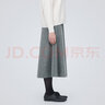 无印良品（MUJI）女式 弹力起毛 宽摆裙 休闲中长款A字半身裙子女款秋季 BE1P4C3A 灰色 M (160/66A) 实拍图