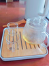 鑫尚铭 泡茶壶玻璃茶壶茶水分离耐高温沏茶壶红茶道杯功夫茶壶泡茶套装 2杯+茶盘+茗饮壶 550ml 实拍图