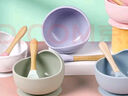 COOKSS 婴儿碗套装宝宝吃饭多功能辅食碗儿童餐具防摔烫便携吸盘碗-绿色 实拍图