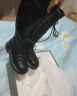 达芙妮（DAPHNE）靴子女长筒靴女骑士靴厚底马丁靴女秋冬款女靴 黑色 36 实拍图