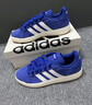 adidas「面包鞋」GRAND COURT BASE 00s休闲低帮板鞋男女阿迪达斯   半荧光蓝/白色/树脂黄   41 实拍图