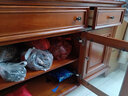 方寸毫厘 餐边柜 美式实木餐边柜酒柜中古靠墙厨房客厅餐厅茶水储物柜子 升级款 双层1.8米(玻门) 胡桃色 白蜡木*水性漆 实拍图