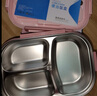 优泊仕316L不锈钢小学生饭盒专用儿童分格餐盘带盖食堂餐盒食品级便当盒 316小号四格兰迪粉+提包+勺筷 实拍图