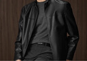 HLA海澜之家夹克男25轻商务时尚PU纯色立领外套男秋 实拍图