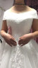 法蒂雅新娘结婚主婚纱礼服2023新款白色一字双肩大码绑带秋冬简约森系 白色1.2米拖尾 XXL 晒单实拍图