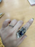 万宝资韩版时尚复古食中指指环女镶钻水晶装饰戒指简约个性潮人学生饰品 J9323 蓝色2件套 17号 实拍图