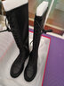 意尔康女鞋圆头系带高筒靴不过膝长靴女英伦风马丁靴子女 1762ZF49240W 黑色 37 实拍图