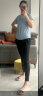 群莎 瑜伽服套装女健身服大码显瘦宽松舞蹈跑步运动套装透气速干衣 蓝短袖+黑假两件长裤 M码 推荐99-110斤 实拍图